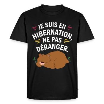 Humor Sleep Sleeper Bear Gift - Men's Premium Organic T-Shirt - black - Front - Nico (187cm)