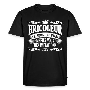 bricoleur le seul le vrai - T-shirt Premium bio Homme - noir - Devant - Nico (187cm)