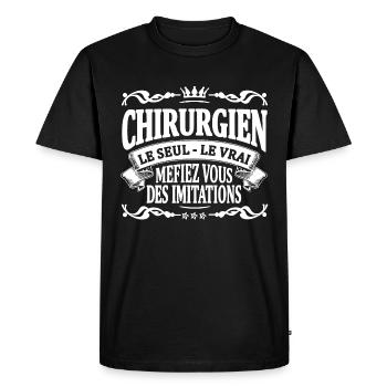chirurgien le seul le vrai - T-shirt Premium bio Homme - noir - Devant - Nico (187cm)