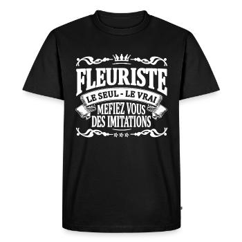 fleuriste le seul le vrai - T-shirt Premium bio Homme - noir - Devant - Nico (187cm)