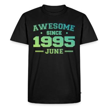 June 1995 Birthday Year 1995 June Gift 1995 - Men's Premium Organic T-Shirt - black - Front - Nico (187cm)