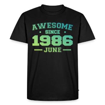 Juin 1986 Anniversaire Année 1986 Juin Cadeau 1986 - T-shirt Premium bio Homme - noir - Devant - Nico (187cm)