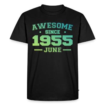 June 1955 Birthday Year 1955 June Gift 1955 - Men's Premium Organic T-Shirt - black - Front - Nico (187cm)
