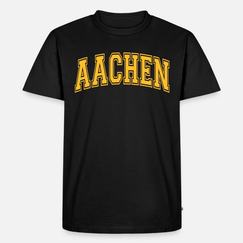 Aachen - Männer Premium Bio T-Shirt - Schwarz