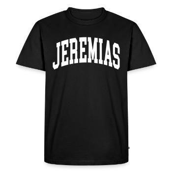 Jeremiah - Men's Premium Organic T-Shirt - black - Front - Nico (187cm)