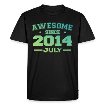 Juillet 2014 Fête Anniversaire Juillet 2014 Rétro - T-shirt Premium bio Homme - noir - Devant - Nico (187cm)
