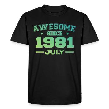 Juillet 1981 Fête Anniversaire Juillet 1981 Rétro - T-shirt Premium bio Homme - noir - Devant - Nico (187cm)