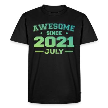 Juillet 2021 Fête Anniversaire Juillet 2021 Rétro - T-shirt Premium bio Homme - noir - Devant - Nico (187cm)