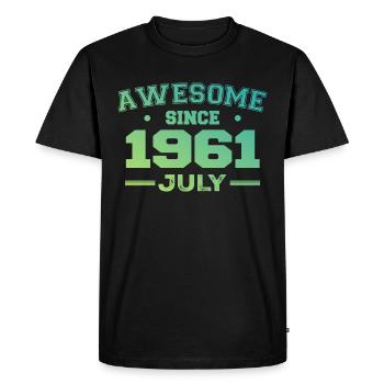 Juillet 1961 Fête Anniversaire Juillet 1961 Rétro - T-shirt Premium bio Homme - noir - Devant - Nico (187cm)