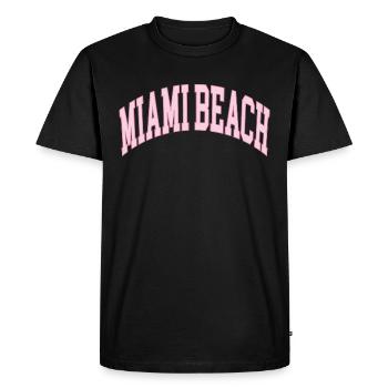 Miami Beach - T-shirt Premium bio Homme - noir - Devant - Nico (187cm)
