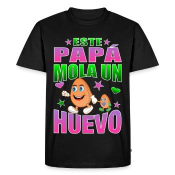 Ce papa berce un œuf - T-shirt Premium bio Homme - noir - Devant - Nico (187cm)