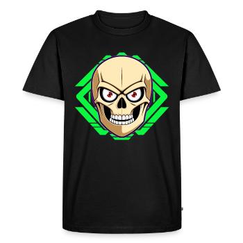 Crâne - T-shirt Premium bio Homme - noir - Devant - Nico (187cm)