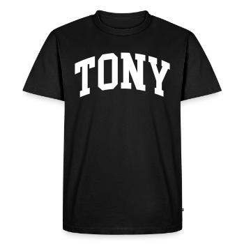 Tony - Men's Premium Organic T-Shirt - black - Front - Nico (187cm)