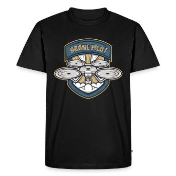 Drone Drone Pilote Drones quadcopter drone - T-shirt Premium bio Homme - noir - Devant - Nico (187cm)