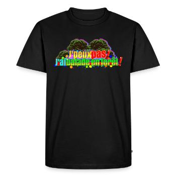 J'peux pas jai balade en forêt - T-shirt Premium bio Homme - noir - Devant - Nico (187cm)