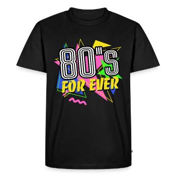 80s For Ever - 80s - Colorful + Crazy - Men's Premium Organic T-Shirt - black - Front - Nico (187cm)