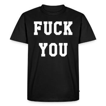 Va te faire foutre - T-shirt Premium bio Homme - noir - Devant - Nico (187cm)