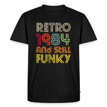 1984 Année de naissance - T-shirt Premium bio Homme - noir - Devant - Nico (187cm)