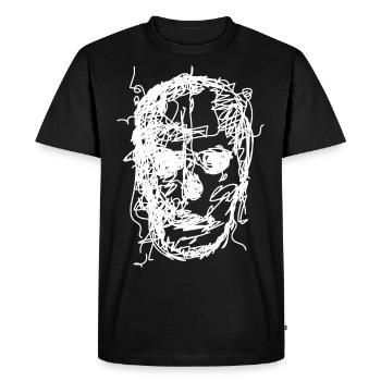 Dessin de crâne - T-shirt Premium bio Homme - noir - Devant - Nico (187cm)