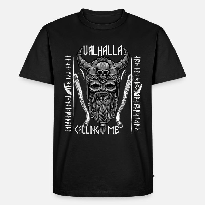 Vikings Valhalla Calling Me - Männer Premium Bio T-Shirt - Schwarz