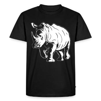 Rhino Sketch Rhinoceros Safari Amoureux des animaux sauvages - T-shirt Premium bio Homme - noir - Devant - Nico (187cm)