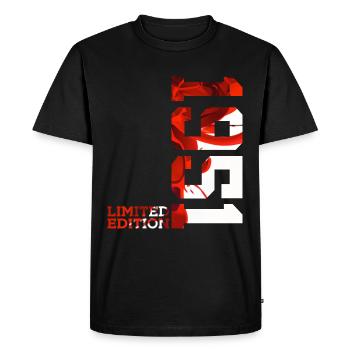 75TH BIRTHDAY 75TH ANNIVERSARY LIMITED EDITION 1951 - Men's Premium Organic T-Shirt - black - Front - Nico (187cm)