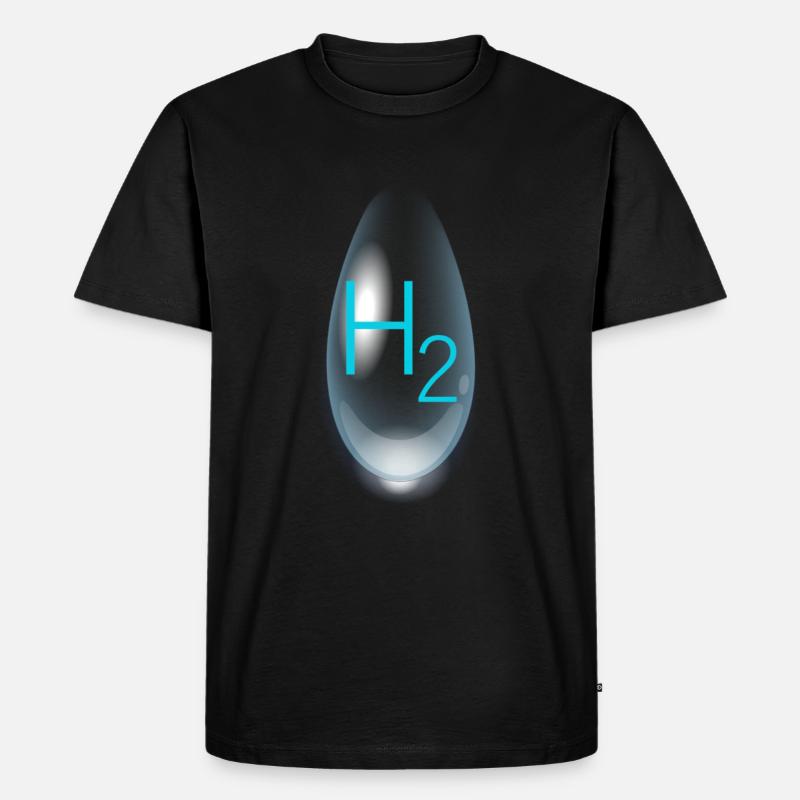 wasserstoff H2 - Männer Premium Bio T-Shirt - Schwarz