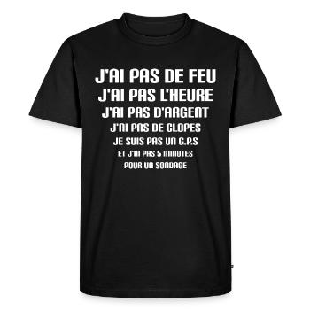 Humour de rue Ne Pas Déranger - T-shirt Premium bio Homme - noir - Devant - Nico (187cm)