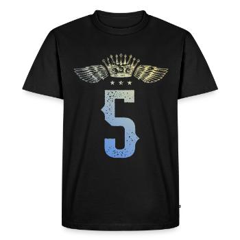 5 Couronne numérique - T-shirt Premium bio Homme - noir - Devant - Nico (187cm)