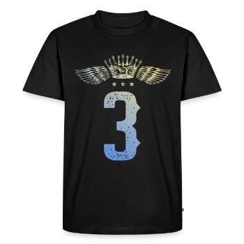 3 Couronne numérique - T-shirt Premium bio Homme - noir - Devant - Nico (187cm)