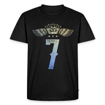 7 Couronne numérique - T-shirt Premium bio Homme - noir - Devant - Nico (187cm)