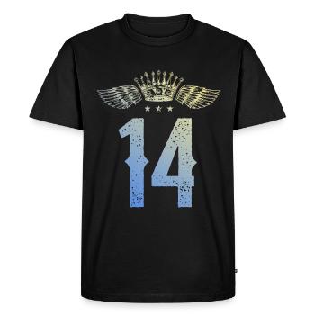 14 Couronne numérique - T-shirt Premium bio Homme - noir - Devant - Nico (187cm)