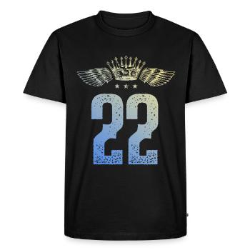 22 Number crown - Men's Premium Organic T-Shirt - black - Front - Nico (187cm)