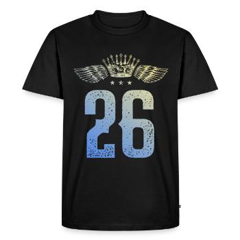 26 Couronne numérique - T-shirt Premium bio Homme - noir - Devant - Nico (187cm)