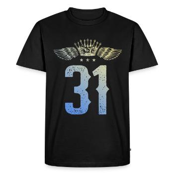 31 Couronne numérique - T-shirt Premium bio Homme - noir - Devant - Nico (187cm)