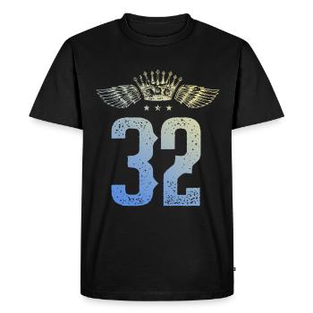 32 Couronne numérique - T-shirt Premium bio Homme - noir - Devant - Nico (187cm)