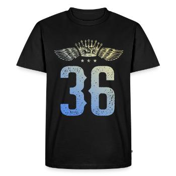 36 Couronne numérique - T-shirt Premium bio Homme - noir - Devant - Nico (187cm)