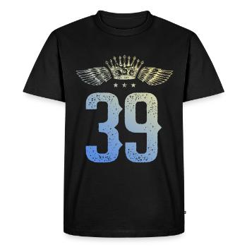 39 Couronne numérique - T-shirt Premium bio Homme - noir - Devant - Nico (187cm)