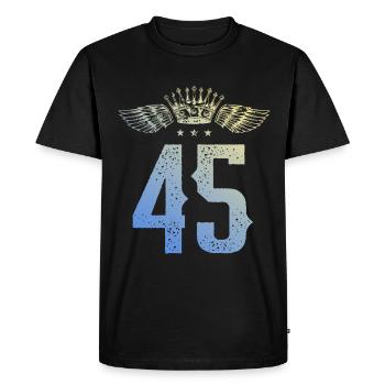 45 Number crown - Men's Premium Organic T-Shirt - black - Front - Nico (187cm)