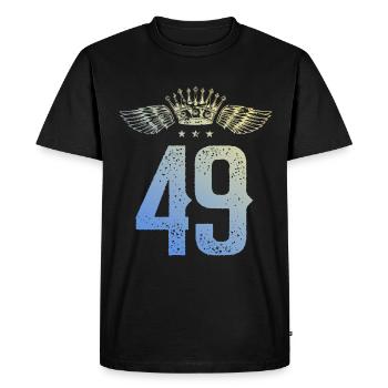 49 Couronne numérique - T-shirt Premium bio Homme - noir - Devant - Nico (187cm)