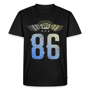 86 Number of crowns - Men's Premium Organic T-Shirt - black - Front - Nico (187cm)