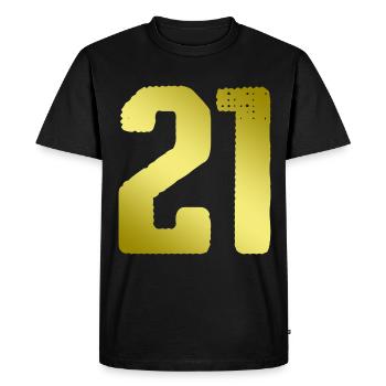 21 Maillot numéro - T-shirt Premium bio Homme - noir - Devant - Nico (187cm)