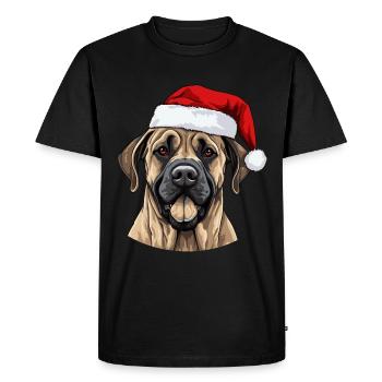 Boerboel Dog Christmas Head - Men's Premium Organic T-Shirt - black - Front - Nico (187cm)
