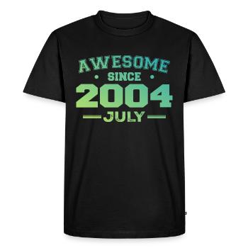 Juillet 2004 Fête Anniversaire Juillet 2004 Rétro - T-shirt Premium bio Homme - noir - Devant - Nico (187cm)