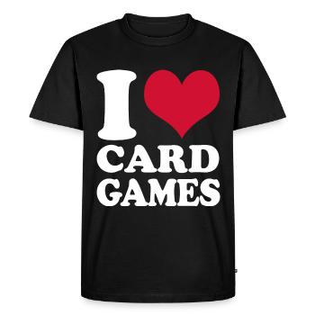 Jeu de cartes Joueur de cartes J’aime les jeux de cartes - T-shirt Premium bio Homme - noir - Devant - Nico (187cm)