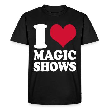 Sorcier magique J’aime les spectacles magiques Magie magique - T-shirt Premium bio Homme - noir - Devant - Nico (187cm)