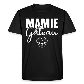 Mamie gâteau - T-shirt Premium bio Homme - noir - Devant - Nico (187cm)