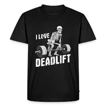 Skeleton, I love Deadlift, Weight Training, Training - Men's Premium Organic T-Shirt - black - Front - Nico (187cm)
