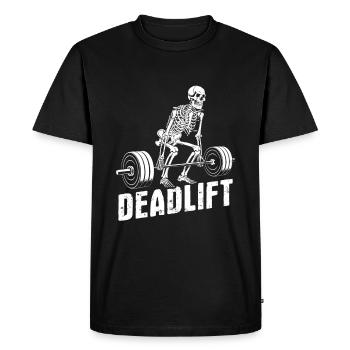Skeleton, Deadlift, Weight Training, Training - Men's Premium Organic T-Shirt - black - Front - Nico (187cm)