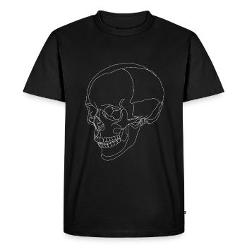 Crâne - crâne - squelette - une ligne - T-shirt Premium bio Homme - noir - Devant - Nico (187cm)